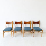 Set of 4 Lane Tuxedo Dining Chairs with New Upholstery