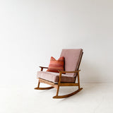 Mid Century Rocker with New Mauve Upholstery