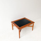 Mid Century Walnut and Glass End Table
