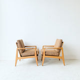 Pair of Mid Century Lounge Chairs w/ New Upholstery