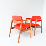 Pair of Occasional Chairs - Orange/Red