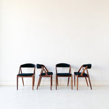 Set of 4 Kai Kristiansen Dining Chairs with New Upholstery