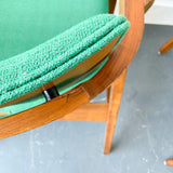 Pair of Gunlocke Chairs with New Green Upholstery