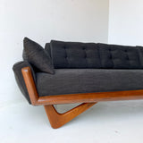 Mid Century Modern Adrian Pearsall Sofa with New Black Upholstery