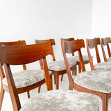 Set of 10 Drexel Dining Chairs with New Upholstery