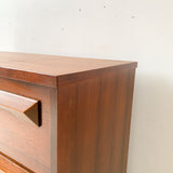 Mid Century Modern Highboy Dresser with Sculpted Drawer Pulls