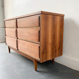 Mid Century 6 Drawer Walnut Dresser