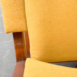 Pair of Mid Century Modern Occasional Chairs with New Yellow Upholstery