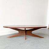 Mid Century Coffee Table with Sculpted Base