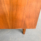 Mid Century Walnut Highboy Dresser with Cane Front