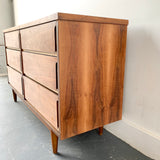 Mid Century 6 Drawer Walnut Dresser