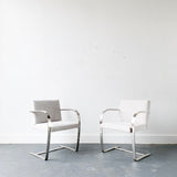 Pair of Mies Van Der Rohe “BRNO” Chairs with New Upholstery