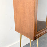 Mid Century Modern Broyhill Curio Cabinet on Hairpin Legs