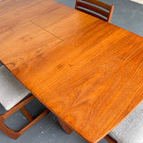 Danish Teak Dining Table with Butterfly Leaf and 4 Dining Chairs