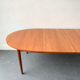 Mid Century Oval Dining Table with 2 Leaves