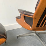 Mid Century Modern Heywood Wakefield Lounge Chair and Ottoman