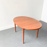Mid Century Oval Dining Table with 2 Leaves