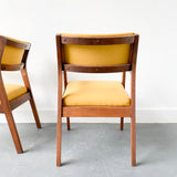 Pair of Mid Century Modern Occasional Chairs with New Yellow Upholstery