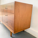 Mid Century Modern Walnut Dresser with Unique Drawer Pulls
