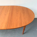 Mid Century Oval Dining Table with 2 Leaves