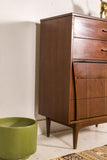 Mid Century Highboy with Sculpted Side Pulls