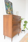 Mid Century Louvered Front Highboy Dresser