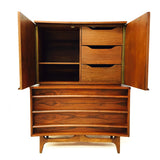 Mid Century Sculpted Walnut Gentlemen's Chest