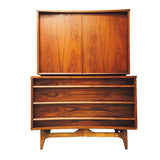 Mid Century Sculpted Walnut Gentlemen's Chest