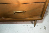 Mid Century Dresser with Brass Pulls