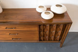 Mid Century Walnut Sculpted Sideboard