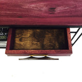 Mid Century Wrought Iron Purple Heart Desk