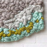 Panoramic Mint + Green Woven Wall Hanging