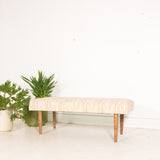 Modern Handmade Bench - Off White/Orange