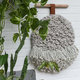 Neutral Round Woven Wall Hanging with Fringe