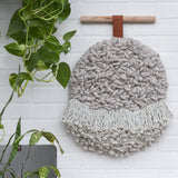 Neutral Round Woven Wall Hanging with Fringe