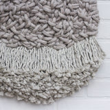 Neutral Round Woven Wall Hanging with Fringe