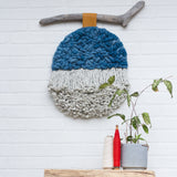 Blue Woven Round Wall Hanging