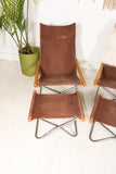 Pair of Folding Chairs and Ottomans by Takeshi Nii