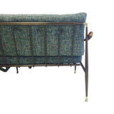 Vintage Metal Sofa with Wooden Arms