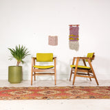 Pair of Gunlocke Chairs - New Chartreuse Upholstery