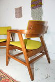 Pair of Gunlocke Chairs - New Chartreuse Upholstery