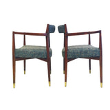 Pair of Mid Century Teal Occasional Chairs
