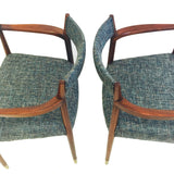 Pair of Mid Century Teal Occasional Chairs