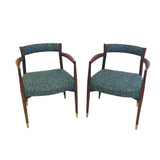 Pair of Mid Century Teal Occasional Chairs