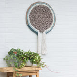 Rope Wrapped Woven Wall Hanging with Fringe
