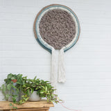 Rope Wrapped Woven Wall Hanging with Fringe