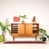 Danish Teak Highboard on Tapered Legs