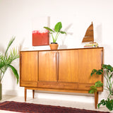 Danish Teak Highboard on Tapered Legs