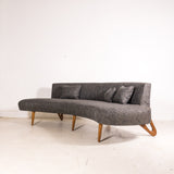 Rare Mid Century Modern Cloud Style Sofa with Sculpted Legs